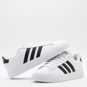 Adidas Men's Classic 3 Stripe‎ Comfort Grand Court 2.0 Shoes White/Black 11.5